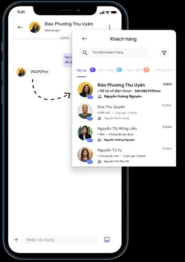 Tự động nhận diện và chuyển thông tin khách hàng tiềm năng sang danh bạ khách hàng